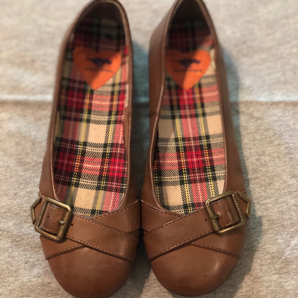 Brown Leather Rocket Dog Flats